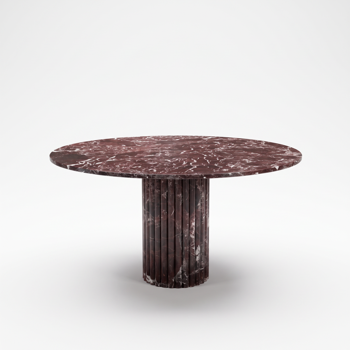 Fluted Ayaklı Rosso Levanto Yemek Masası - 130 cm - M3