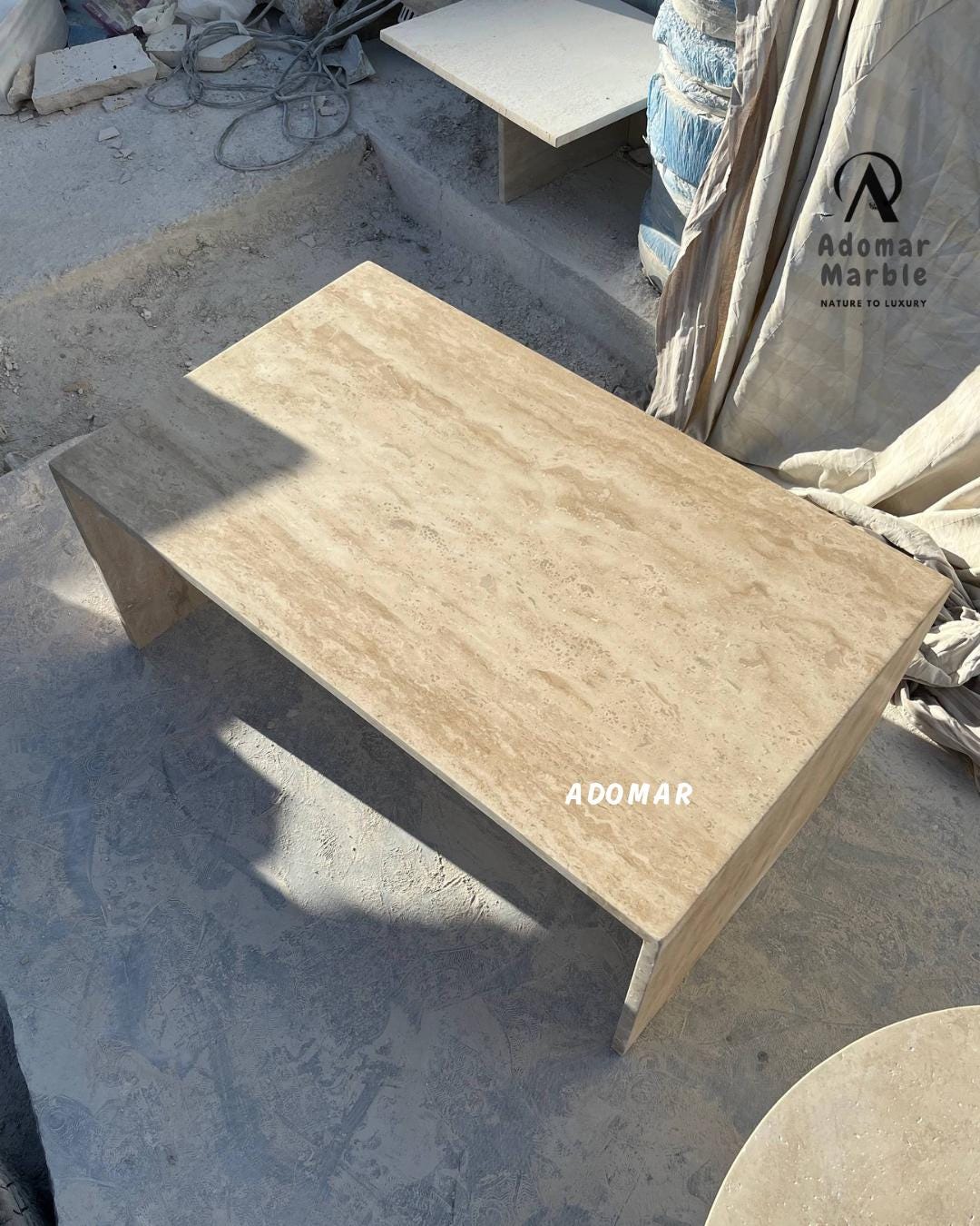 Traverten Orta Sehpa, 100x60 h40