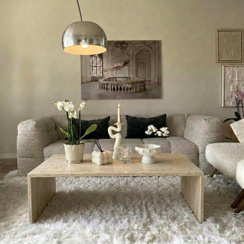 Traverten Orta Sehpa, 100x60 h40