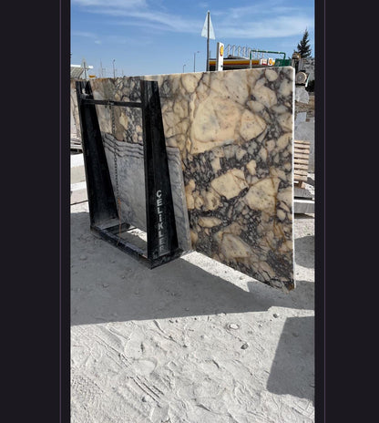 Handmade Calacatta Viola Marble Coffee Table - Luxury Stone Plinth Table 35" x 60" x 18''
