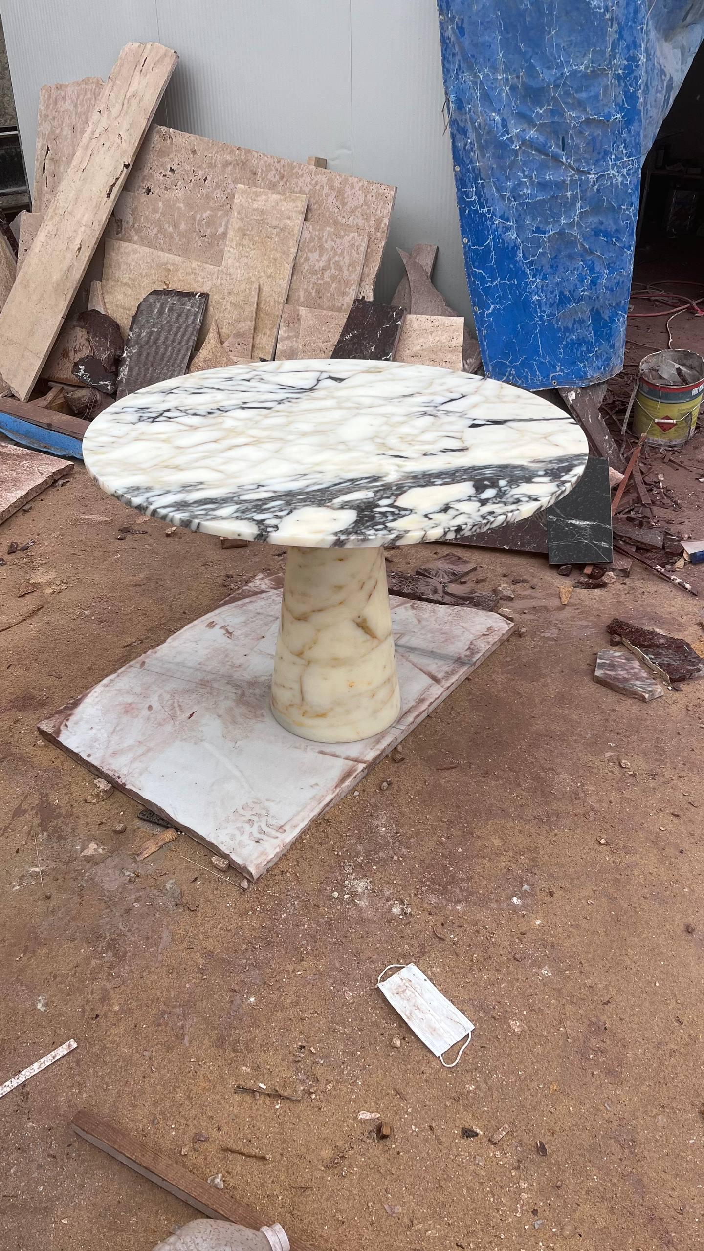 Violet Marble Coffee Table – Sculptural Square Center Table, Luxury Menekşe Marble Low Coffee Table for Modern Living Room Decor