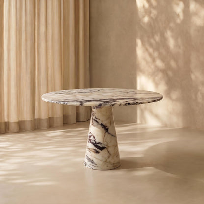 Violet Marble Coffee Table – Sculptural Square Center Table, Luxury Menekşe Marble Low Coffee Table for Modern Living Room Decor