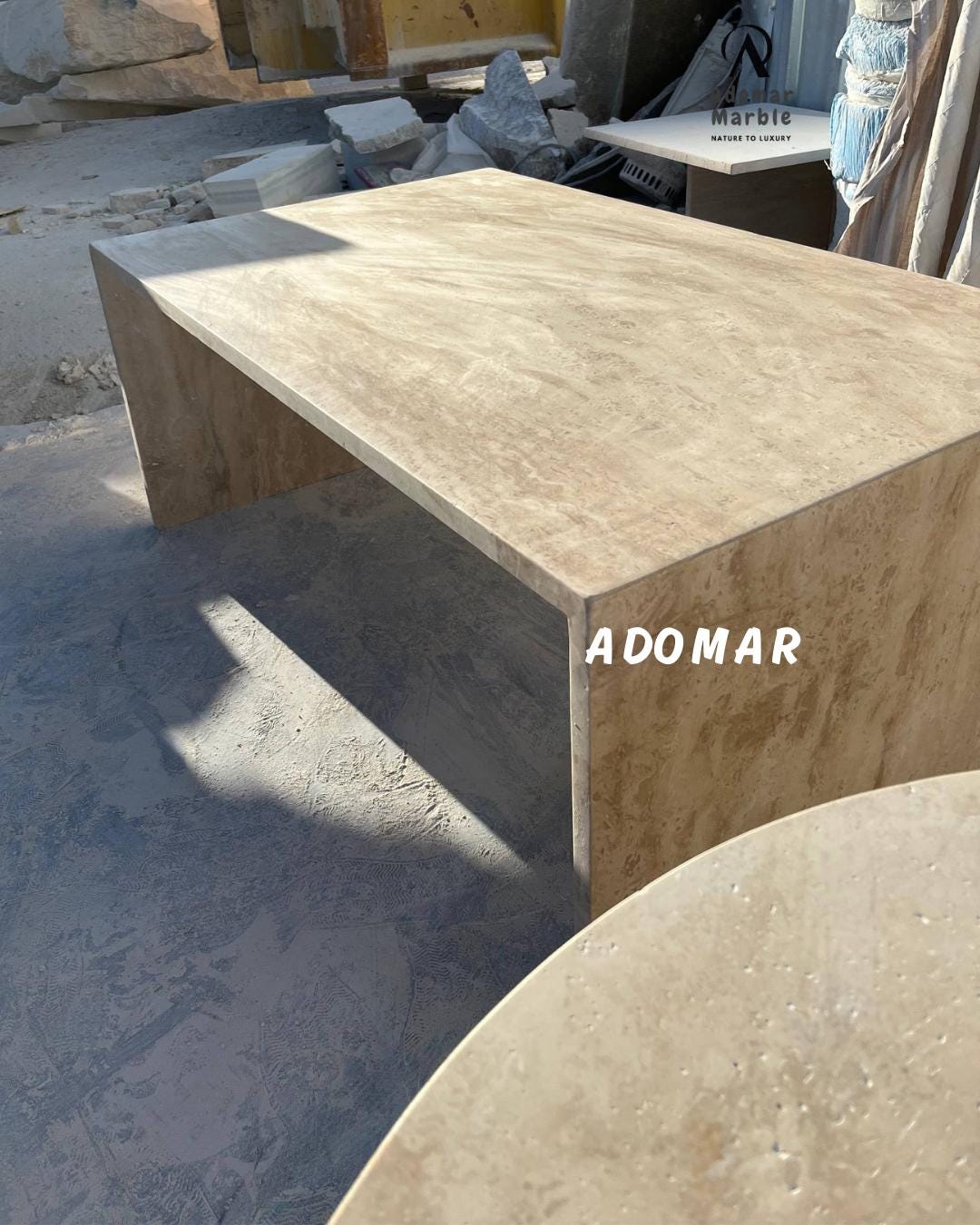 Traverten Orta Sehpa, 100x60 h40
