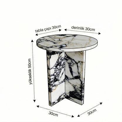 Handmade Calacatta Viola Marble Side Table: Modern Plinth Nightstand